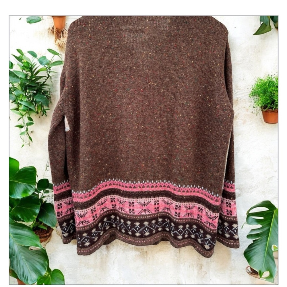 VTG Cottage-core Embroidered Appliquéd Cardigan Sweater-Adorable! Sz L EUC🌺 - Picture 6 of 16